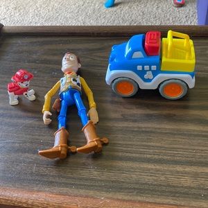 Brooklyn Lollipop Push & Go with Sounds Truck, Woody Toy and Fireman  Dog